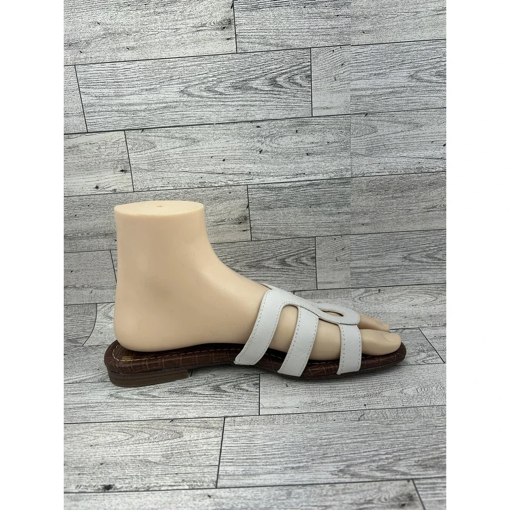 Sam Edelman Shoes Womens Size‎ 6.5 Bondi Leather Slide Sandals Croc Brown Flat